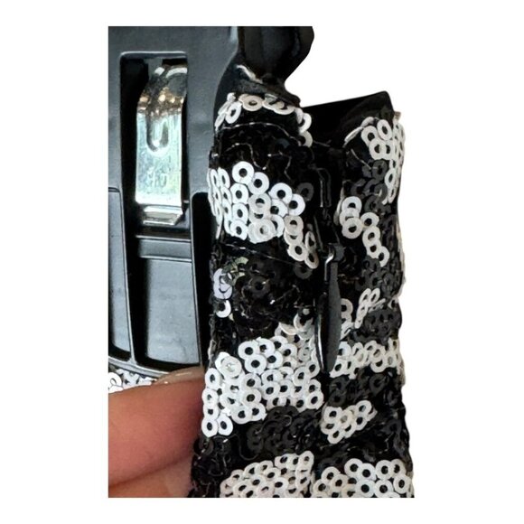 LPA Skirt Women Small Black White Sequin Zebra Print Mini Party Cocktail Sexy - Picture 6 of 10